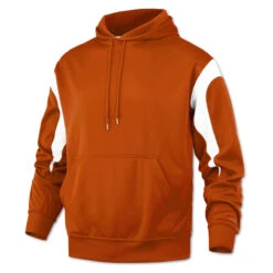 BAW Men's Texas Orange/White Color Panel Fleece Hooded