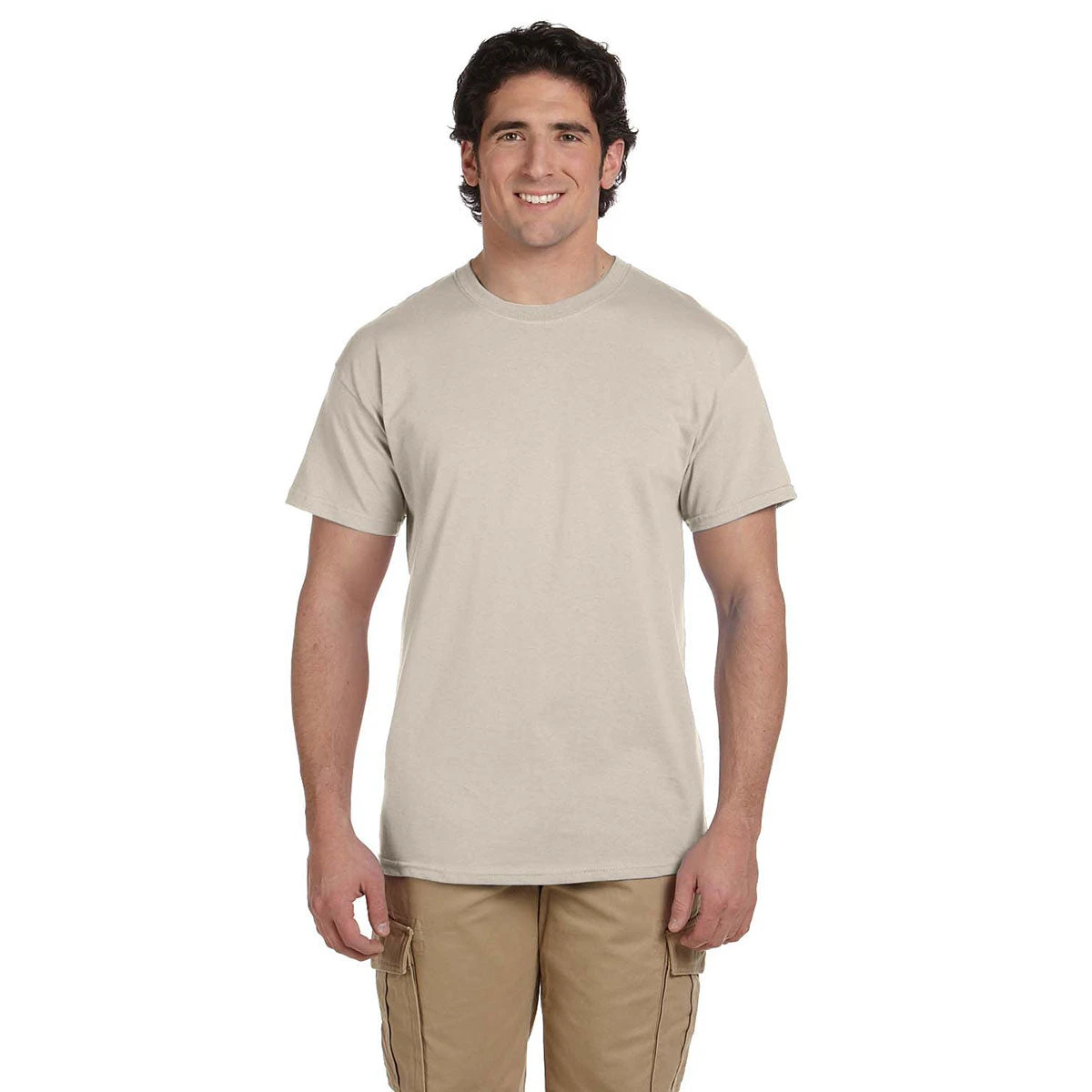 Gildan Men's Sand Ultra Cotton 6 Oz. T-Shirt 1 Gildan Men's Sand Ultra Cotton 6 Oz. T-Shirt