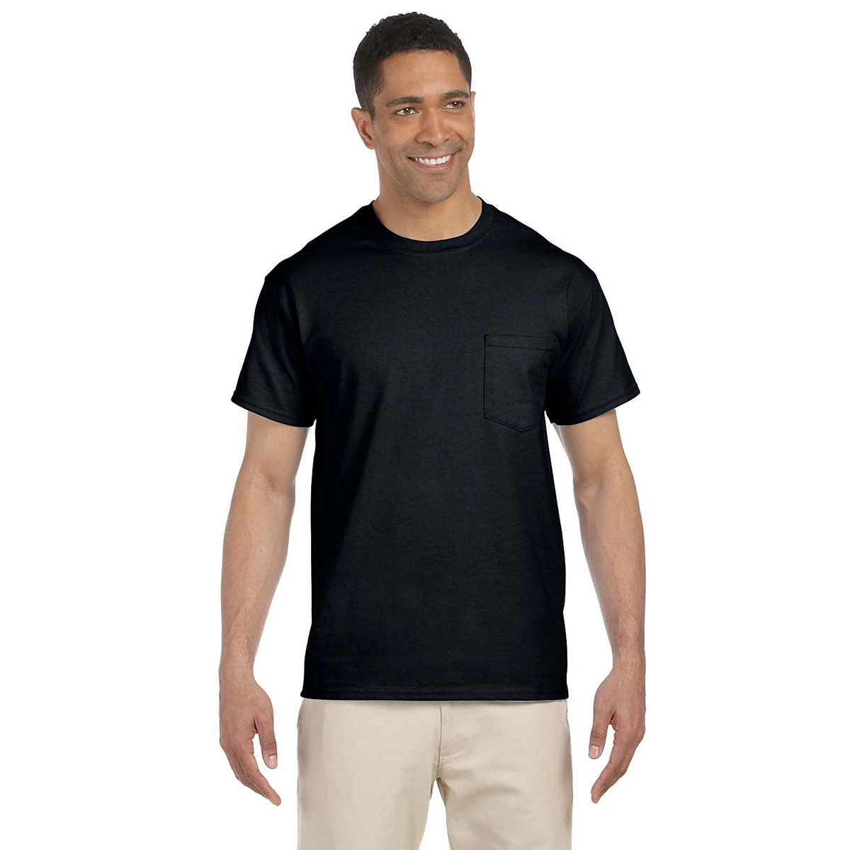 Gildan Unisex Black Ultra Cotton Pocket T-Shirt 1 Gildan Unisex Black Ultra Cotton Pocket T-Shirt