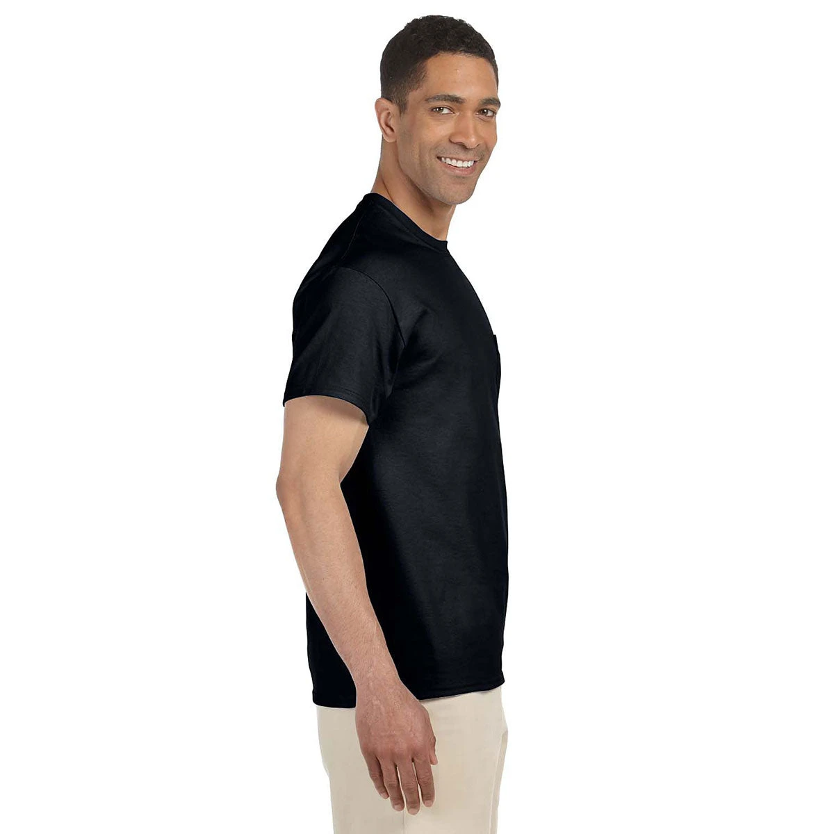 Gildan Unisex Black Ultra Cotton Pocket T-Shirt 3 Gildan Unisex Black Ultra Cotton Pocket T-Shirt - Image 3
