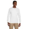 Gildan Men's White Ultra Cotton 6 Oz. Long-Sleeve Pocket T-Shirt