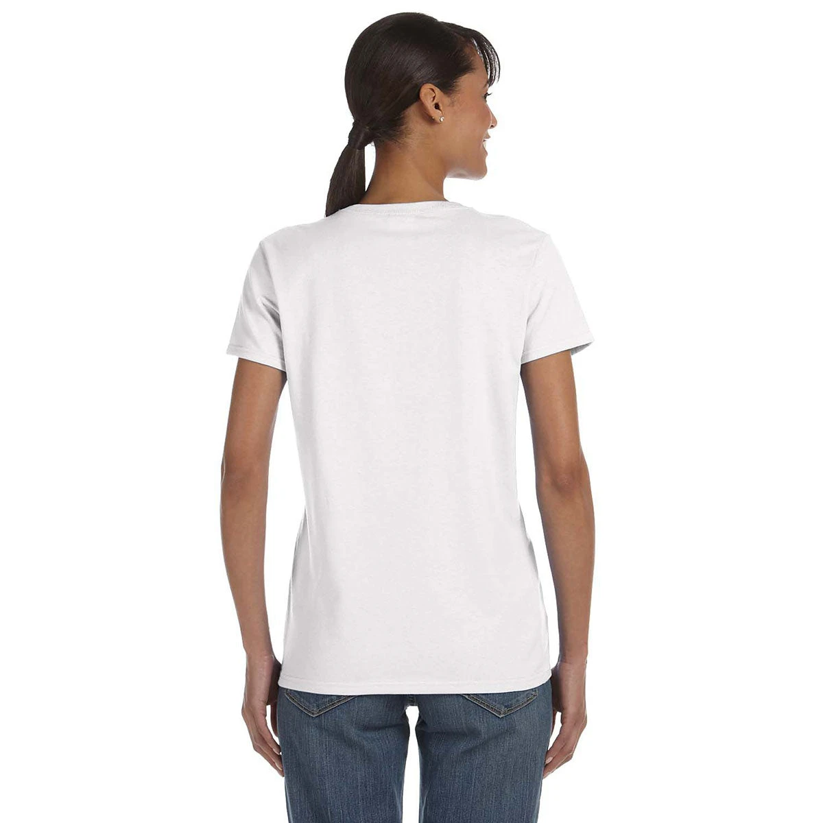 Gildan Women's White 5.3 Oz. T-Shirt 2 Gildan Women's White 5.3 Oz. T-Shirt - Image 2