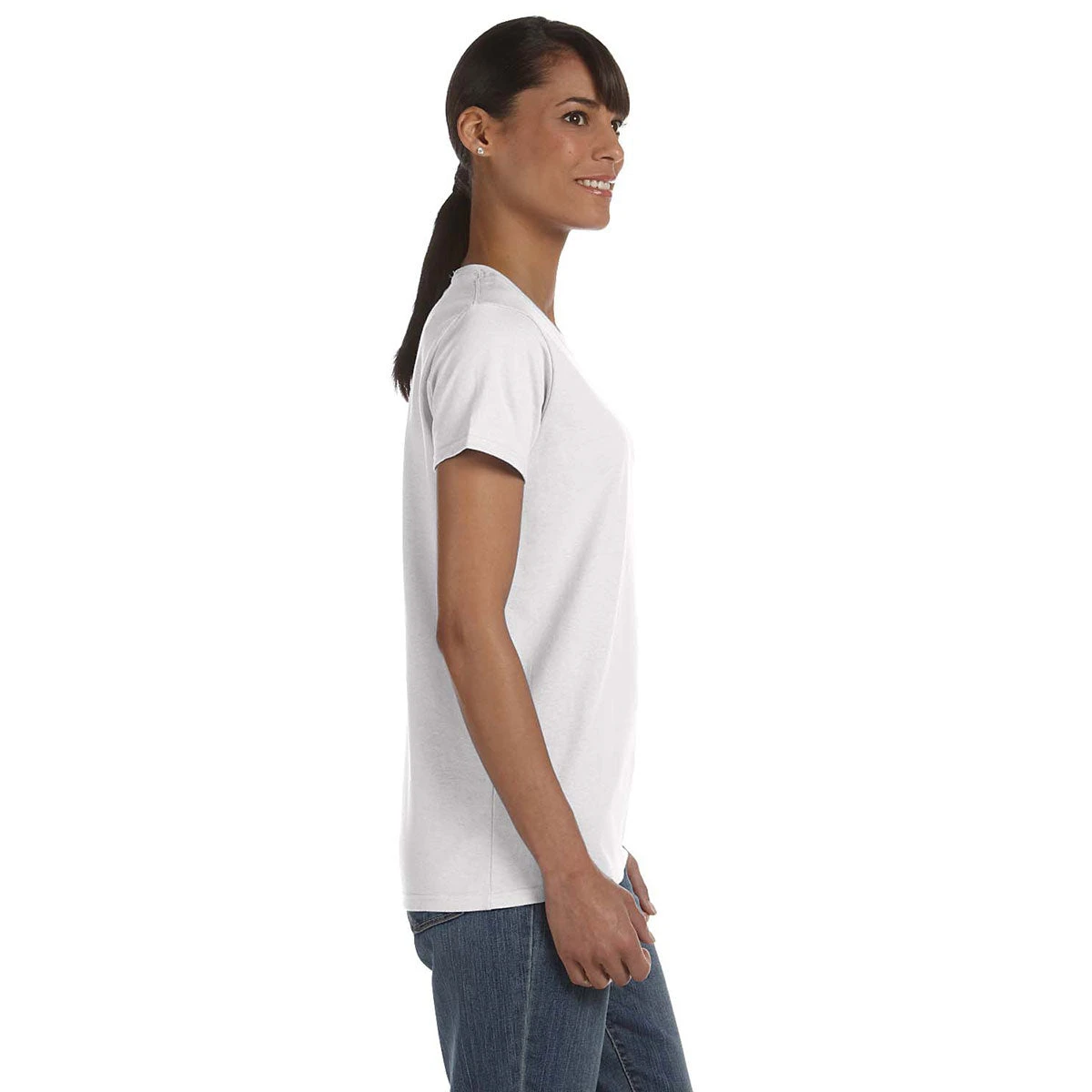 Gildan Women's White 5.3 Oz. T-Shirt 3 Gildan Women's White 5.3 Oz. T-Shirt - Image 3
