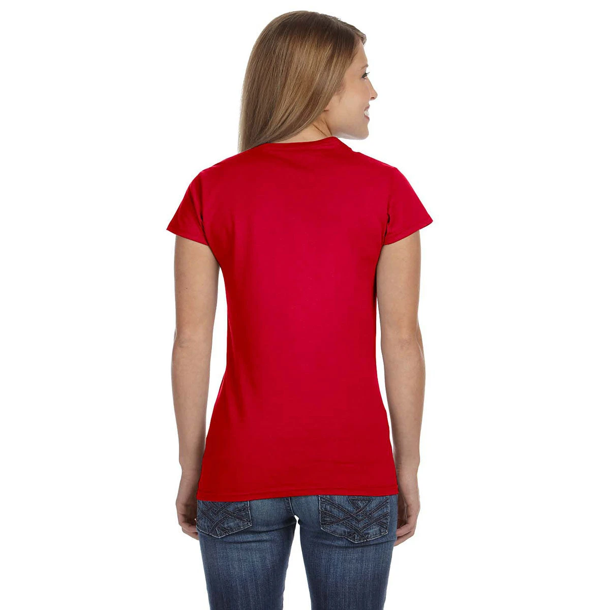 Gildan Women's Red Softstyle 4.5 Oz. Fitted T-Shirt 2 Gildan Women's Red Softstyle 4.5 Oz. Fitted T-Shirt - Image 2