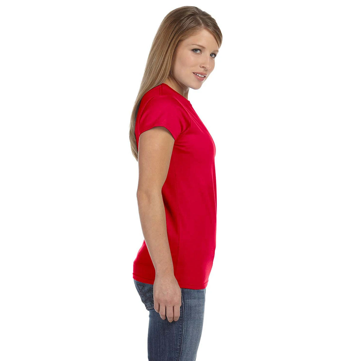 Gildan Women's Red Softstyle 4.5 Oz. Fitted T-Shirt 3 Gildan Women's Red Softstyle 4.5 Oz. Fitted T-Shirt - Image 3