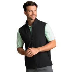 Greg Norman Men's Black Windbreaker Full-Zip Vest 7 Greg Norman Men's Black Windbreaker Full-Zip Vest -Sportswear Shop GNS0V055 Black HTF