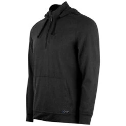 Greg Norman Men's Black/Heather Lab 1/4 Zip Hoodie -Sportswear Shop GNS1K721 Black Heather S