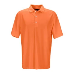 Greg Norman Men's Orange Play Dry Performance Mesh Polo