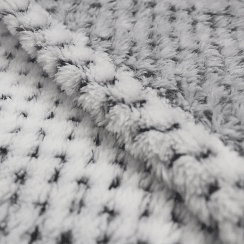 Zusa White With Charcoal Plush Siesta Blanket 5 Zusa White With Charcoal Plush Siesta Blanket - Image 5