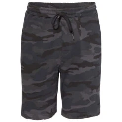 Independent Trading Co. Men's Black Camo Midweight Fleece Short