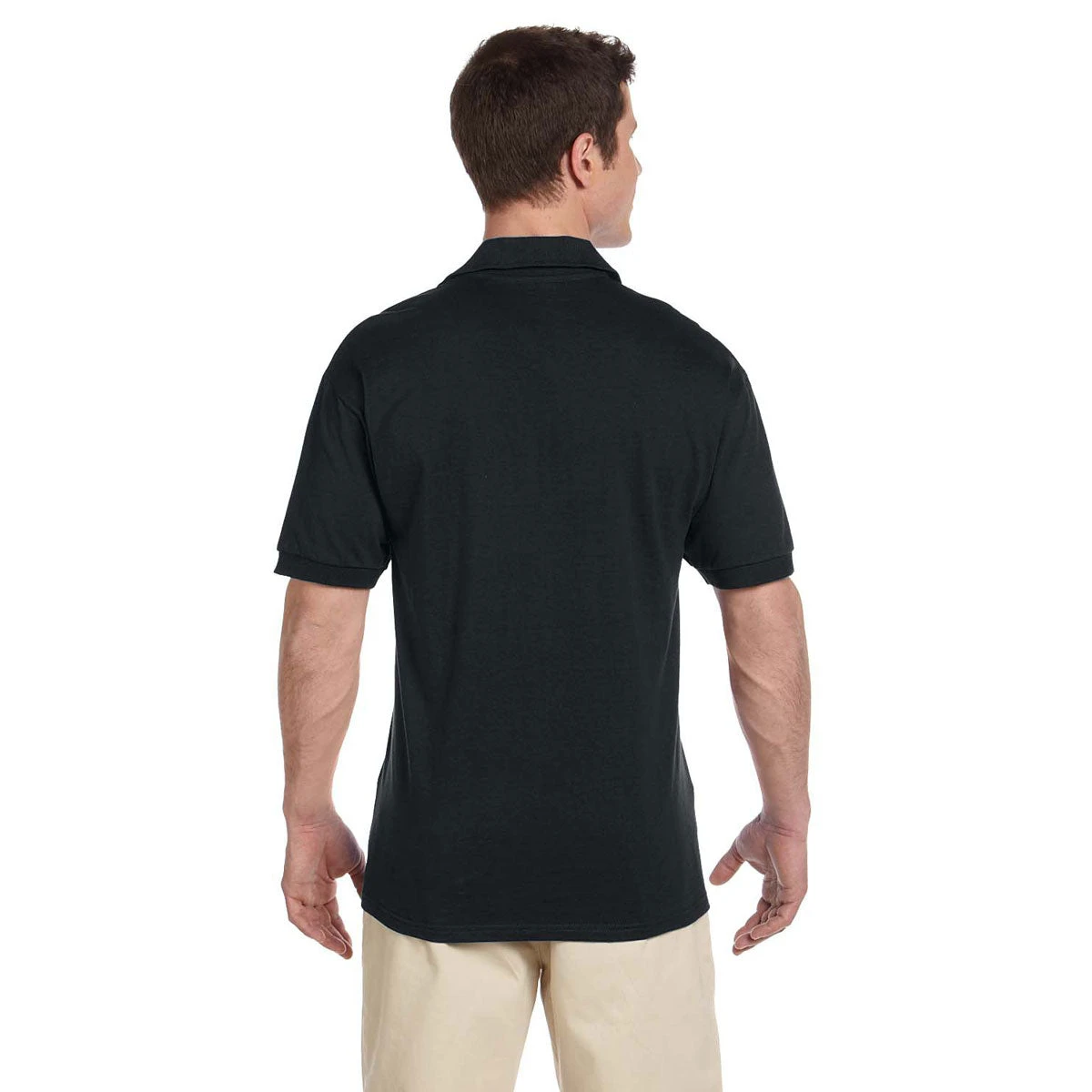Jerzees Men's Black 6.1 Oz. Heavyweight Cotton Jersey Polo 2 Jerzees Men's Black 6.1 Oz. Heavyweight Cotton Jersey Polo - Image 2