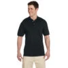 Jerzees Men's Black 6.1 Oz. Heavyweight Cotton Jersey Polo