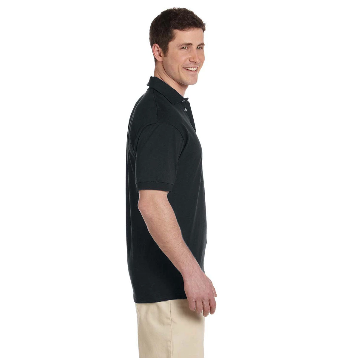 Jerzees Men's Black 6.1 Oz. Heavyweight Cotton Jersey Polo 3 Jerzees Men's Black 6.1 Oz. Heavyweight Cotton Jersey Polo - Image 3