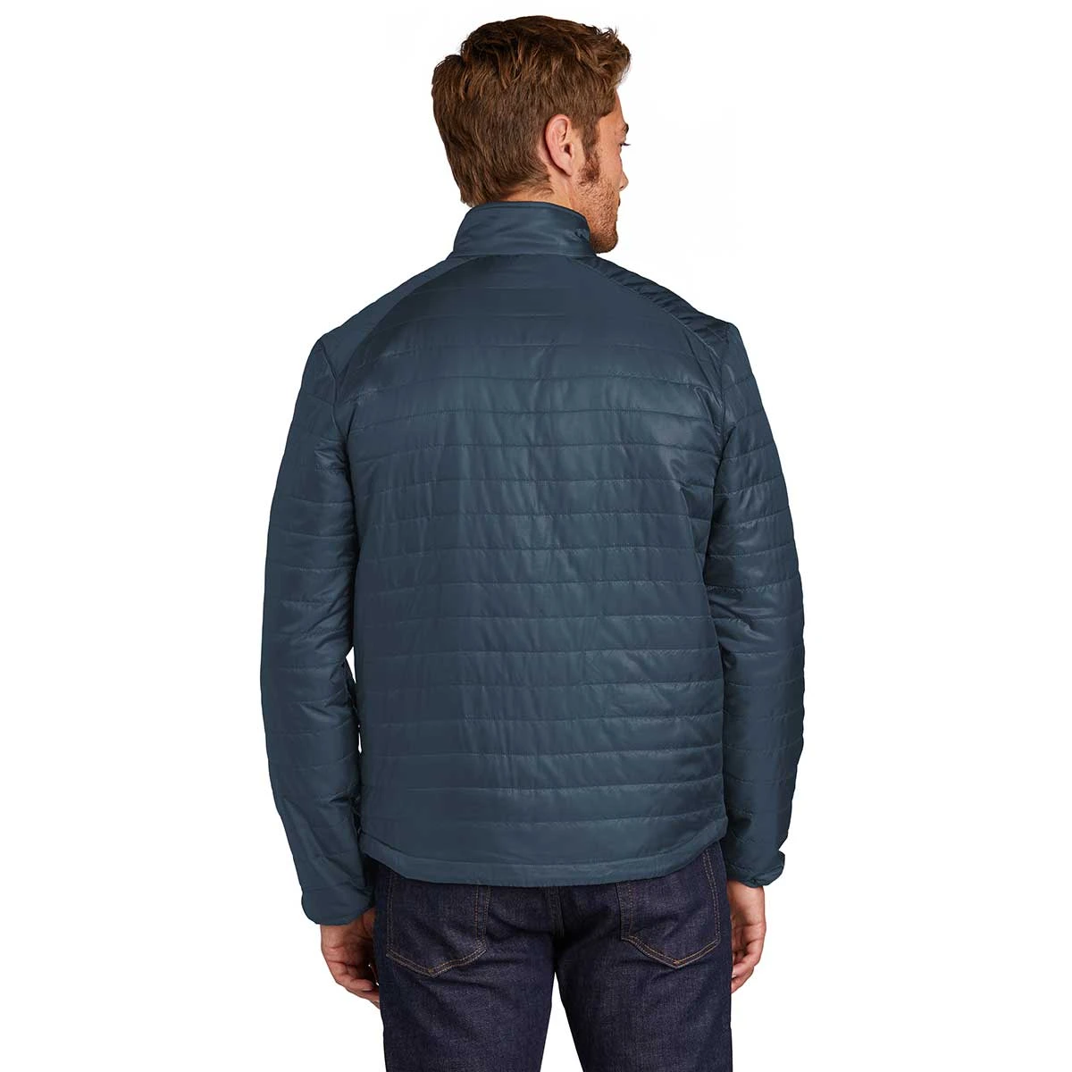 Port Authority Men's Regatta Blue/ River Blue Packable Puffy Jacket 4 Port Authority Men's Regatta Blue/ River Blue Packable Puffy Jacket - Image 4