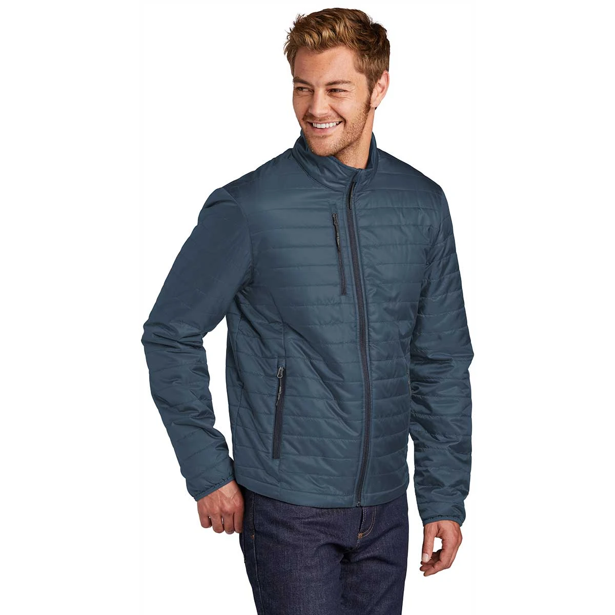 Port Authority Men's Regatta Blue/ River Blue Packable Puffy Jacket 5 Port Authority Men's Regatta Blue/ River Blue Packable Puffy Jacket - Image 5