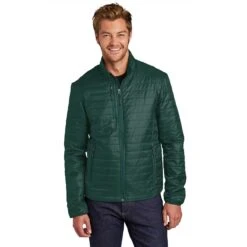 Port Authority Men's Tree Green/ Marine Green Packable Puffy Jacket -Sportswear Shop J850 Tree Gn Mar Gn HTF