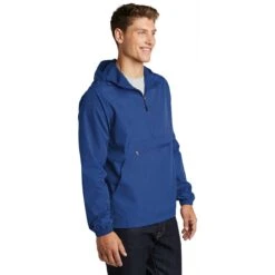 Sport-Tek Men's True Royal Packable Anorak -Sportswear Shop JST66 True Royal HTS