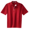 Sport-Tek Men's Red/White Dri-Mesh Polo With Tipped Collar And Piping
