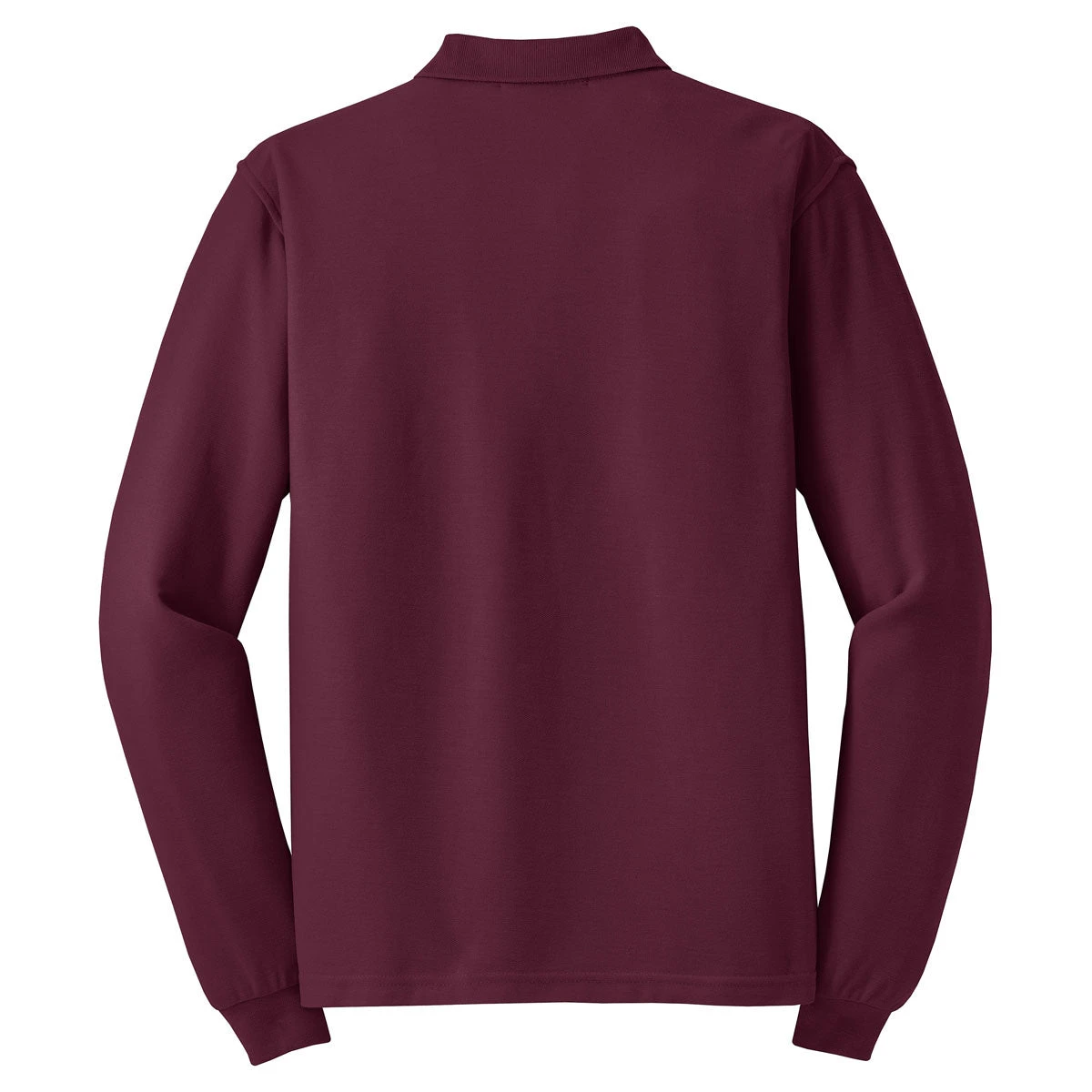 Port Authority Men's Burgundy Long Sleeve Silk Touch Polo 2 Port Authority Men's Burgundy Long Sleeve Silk Touch Polo - Image 2