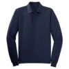 Port Authority Men's Navy Long Sleeve Silk Touch Polo