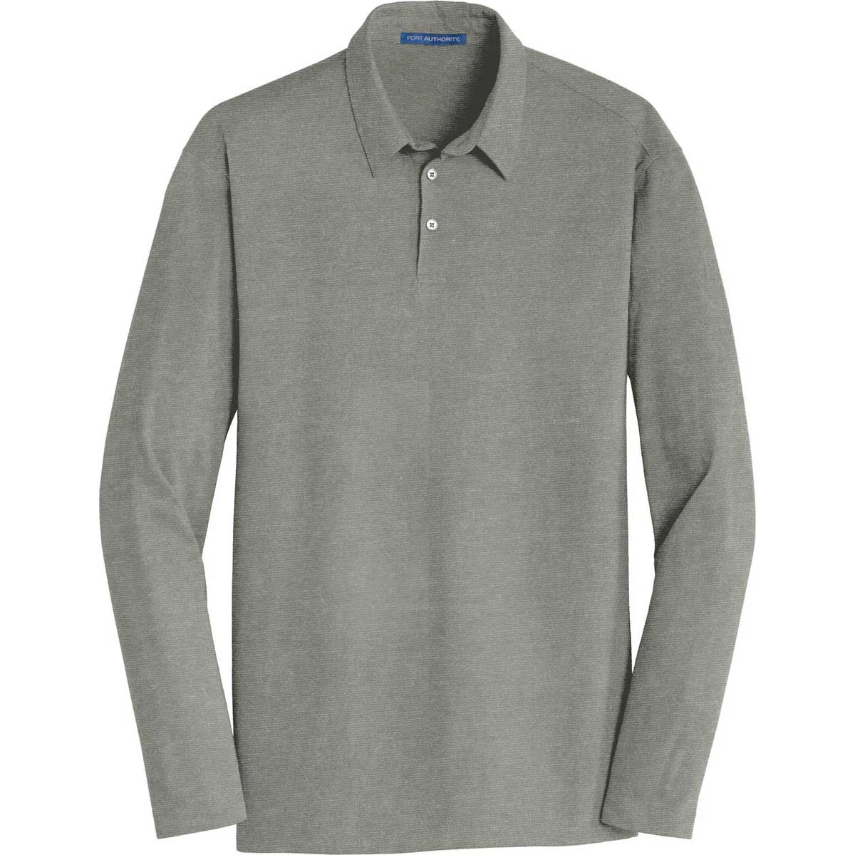 Port Authority Men's Monument Grey Long Sleeve Meridian Cotton Blend Polo 1 Port Authority Men's Monument Grey Long Sleeve Meridian Cotton Blend Polo
