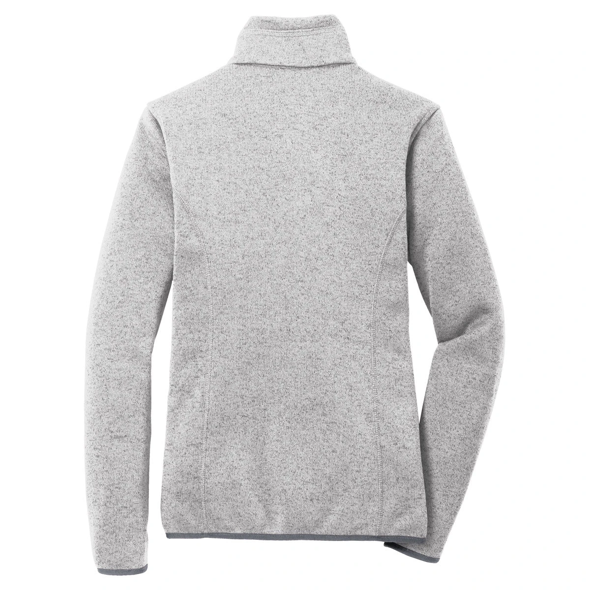 Port Authority Women's Grey Heather Sweater Fleece Jacket 2 Port Authority Women's Grey Heather Sweater Fleece Jacket - Image 2