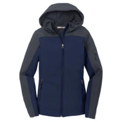 Port Authority Women's Dress Blue Navy/Battleship Grey Hooded Core Soft Shell Jacket