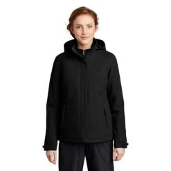 Port Authority Women's Deep Black Insulated Waterproof Tech Jacket -Sportswear Shop L405 Deep Black HTF