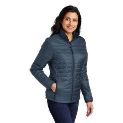 Port Authority Women's Regatta Blue/ River Blue Packable Puffy Jacket -Sportswear Shop L850 RegBl RivrBl HTS
