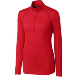 Cutter & Buck Women's Red Williams Half Zip
