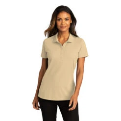 Port Authority Women's Wheat SuperPro React Polo -Sportswear Shop LK810 Wheat HTF