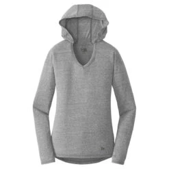 New Era Women's Shadow Grey Tri-Blend Performance Pullover Hoodie Tee