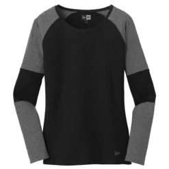 New Era Women's Dark Graphite/Black Solid Tri-Blend Performance Baseball Tee