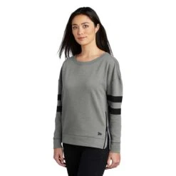 New Era Women's Shadow Grey Heather Tri-Blend Fleece Varsity Crew -Sportswear Shop LNEA513 Shadow Grey Heather HTS