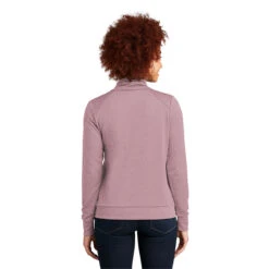 New Era Women's Dusty Mauve Heather Performance Terry Full-Zip Cowl -Sportswear Shop LNEA530 Dusty Mauve Heather HTB
