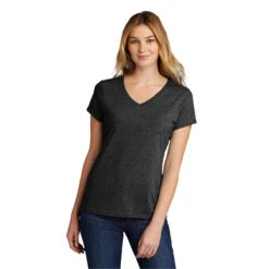 Port & Company Women's Black Heather Tri-Blend V-Neck Tee -Sportswear Shop LPC330V Black Heather HTF