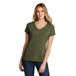 Port & Company Women's Military Green Heather Tri-Blend V-Neck Tee -Sportswear Shop LPC330V Military Green Heather HTF