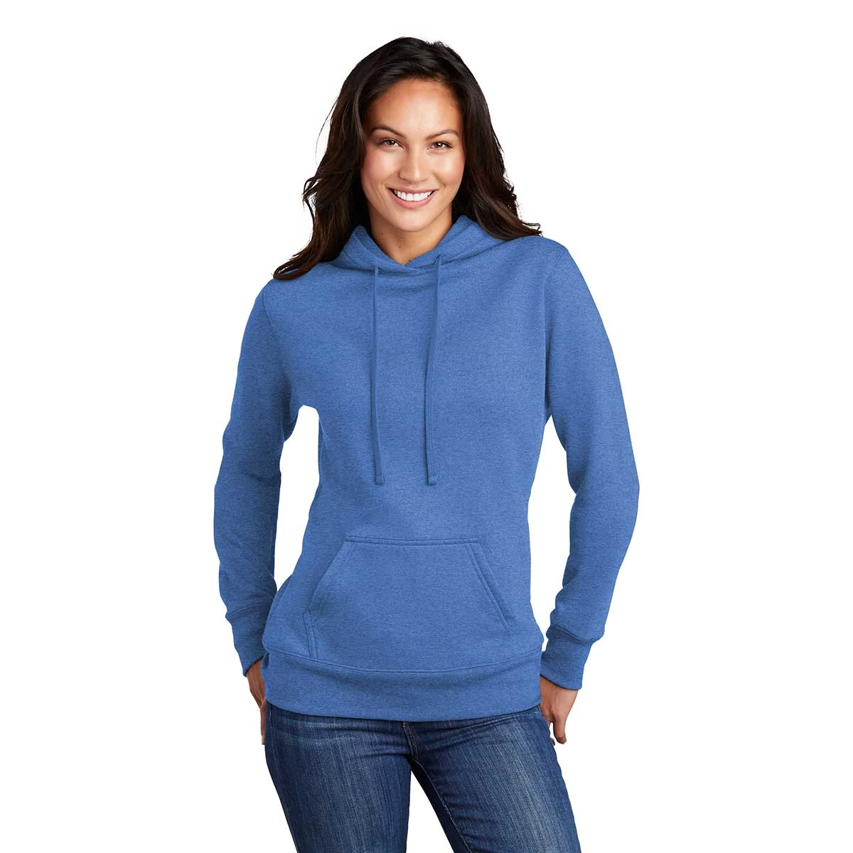 Port & Company Women's Heather Royal Core Fleece Pullover Hoodie 3 Port & Company Women's Heather Royal Core Fleece Pullover Hoodie - Image 3