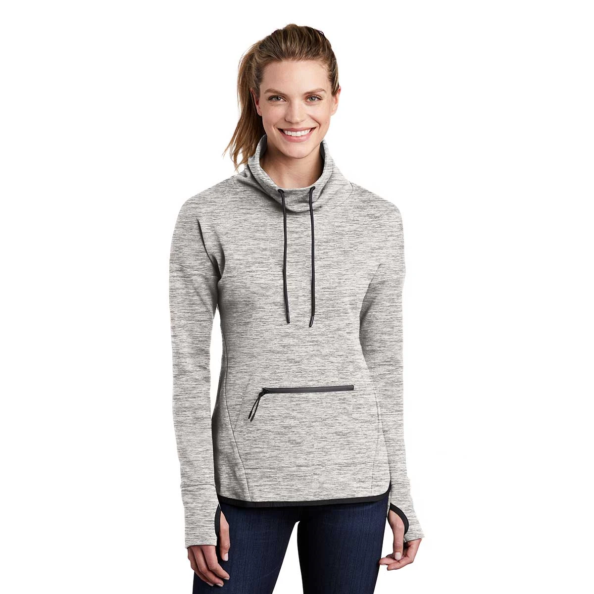 Sport-Tek Women's Athletic Heather Triumph Cowl Neck Pullover 3 Sport-Tek Women's Athletic Heather Triumph Cowl Neck Pullover - Image 3