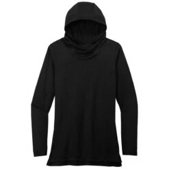Sport-Tek Women's Black Triad Solid Posicharge Tri-Blend Wicking Long Sleeve Hoodie