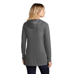 Sport-Tek Women's Dark Grey Heather Posicharge Tri-Blend Wicking Long Sleeve Hoodie -Sportswear Shop LST406 Dark Grey Hthr HTB