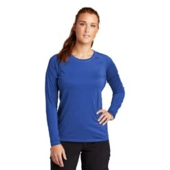 Sport-Tek Women's True Royal Long Sleeve Rashguard Tee -Sportswear Shop LST470LS True Royal HTF
