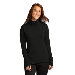 Sport-Tek Women's Black Sport-Wick Flex Fleece 1/4-Zip -Sportswear Shop LST561 Black HTF