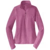 Sport-Tek Women's Pink Rush Heather Sport-Wick Stretch 1/2-Zip Pullover