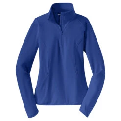 Sport-Tek Women's True Royal Sport-Wick Stretch 1/2-Zip Pullover