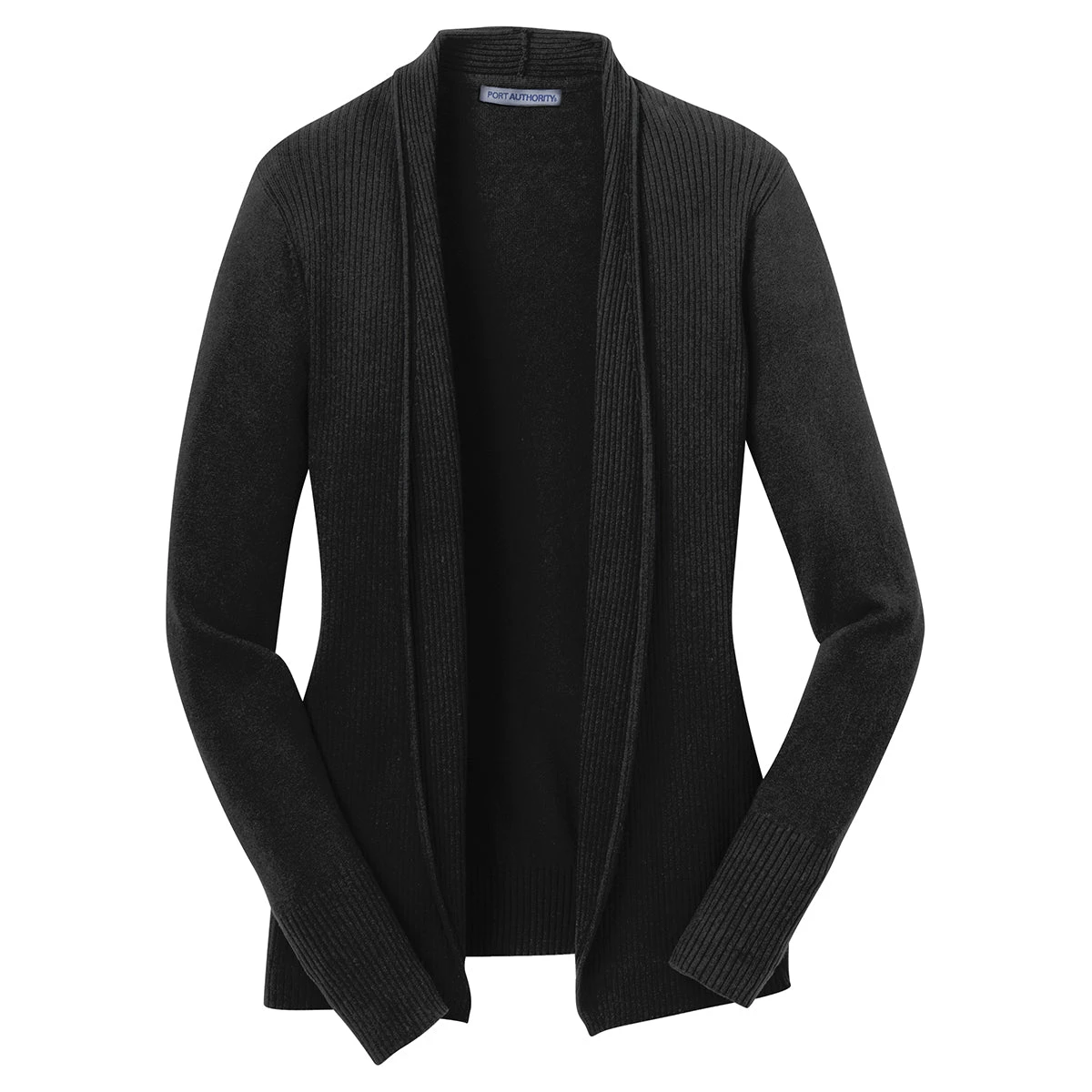 Port Authority Women's Black Open Front Cardigan Sweater 1 Port Authority Women's Black Open Front Cardigan Sweater
