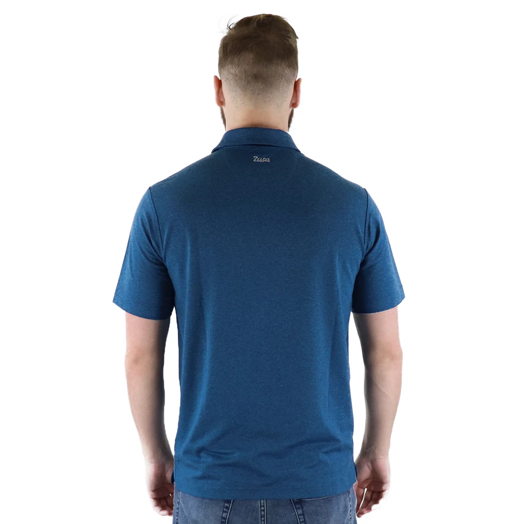 Zusa Men's Dark Lagoon Heather Itasca Polo 5 Zusa Men's Dark Lagoon Heather Itasca Polo - Image 5