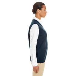 Harriton Women's Dark Navy Pilbloc V-Neck Sweater Vest -Sportswear Shop M415W Dark Navy HTS