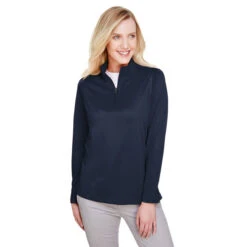 Harriton Women's Dark Navy Advantage Snag Protection Plus Quarter-Zip -Sportswear Shop M748W Dark Navy HTF