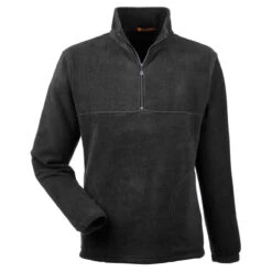 Harriton Men's Black 8 Oz. Quarter-Zip Fleece Pullover